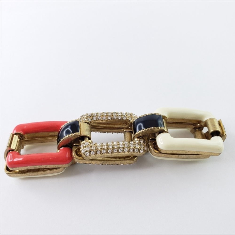 J. Crew Statement Bracelet Rectangular Open Links - image 5